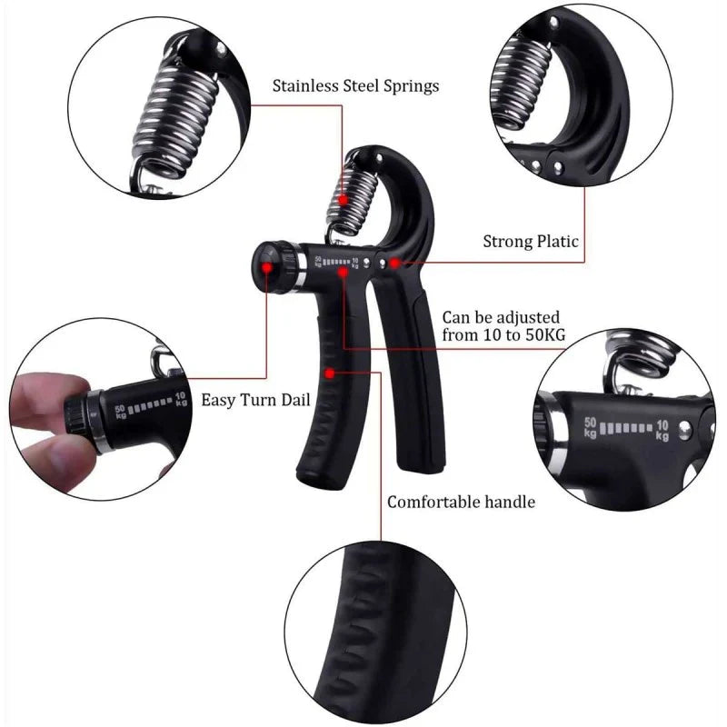 Adjustable Hand Grip Strength Trainer 10-60 KG Strength