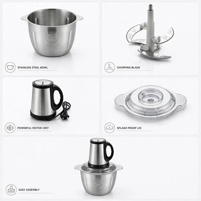Electric Meat Grinder 3 Liter Chopper meat chopper, Multi Function Food Processor