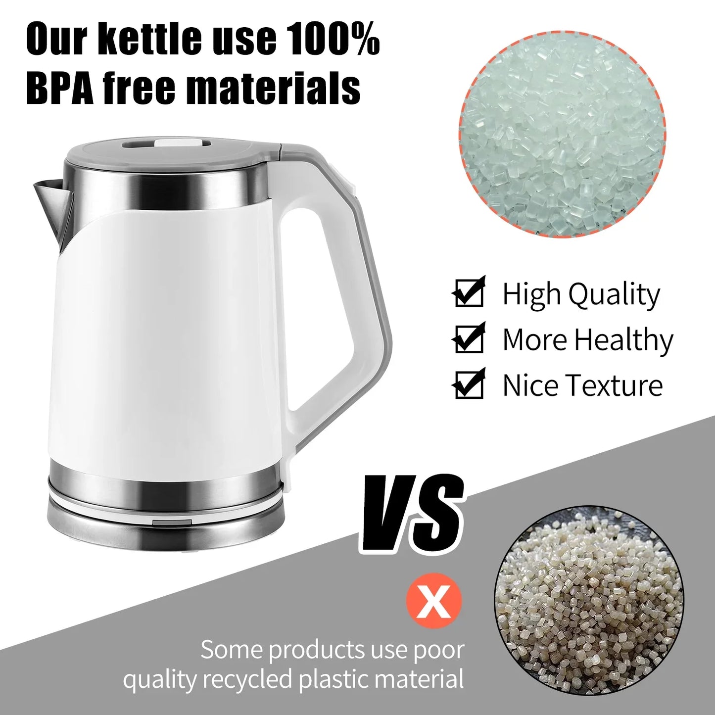 Small Portable Electric Tea Kettle – 2.0L Mini Travel Water Boiler