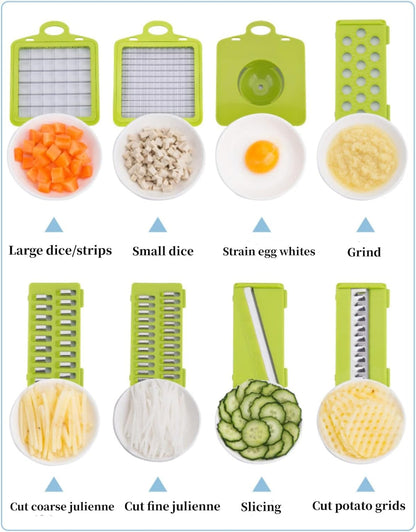 16-in-1 Vegetable Cutter & Chopper | Multi-Function Food Slicer with Container
