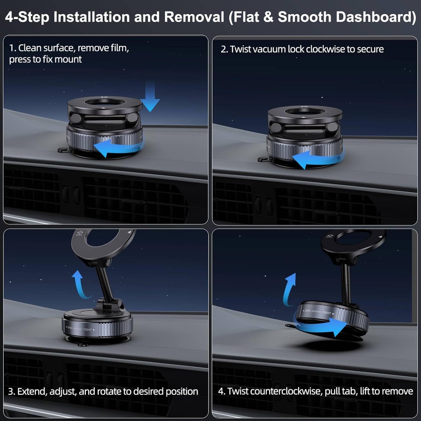 360° Magnetic Car Phone Holder – Strong Grip Mount (Free Home Delivery)