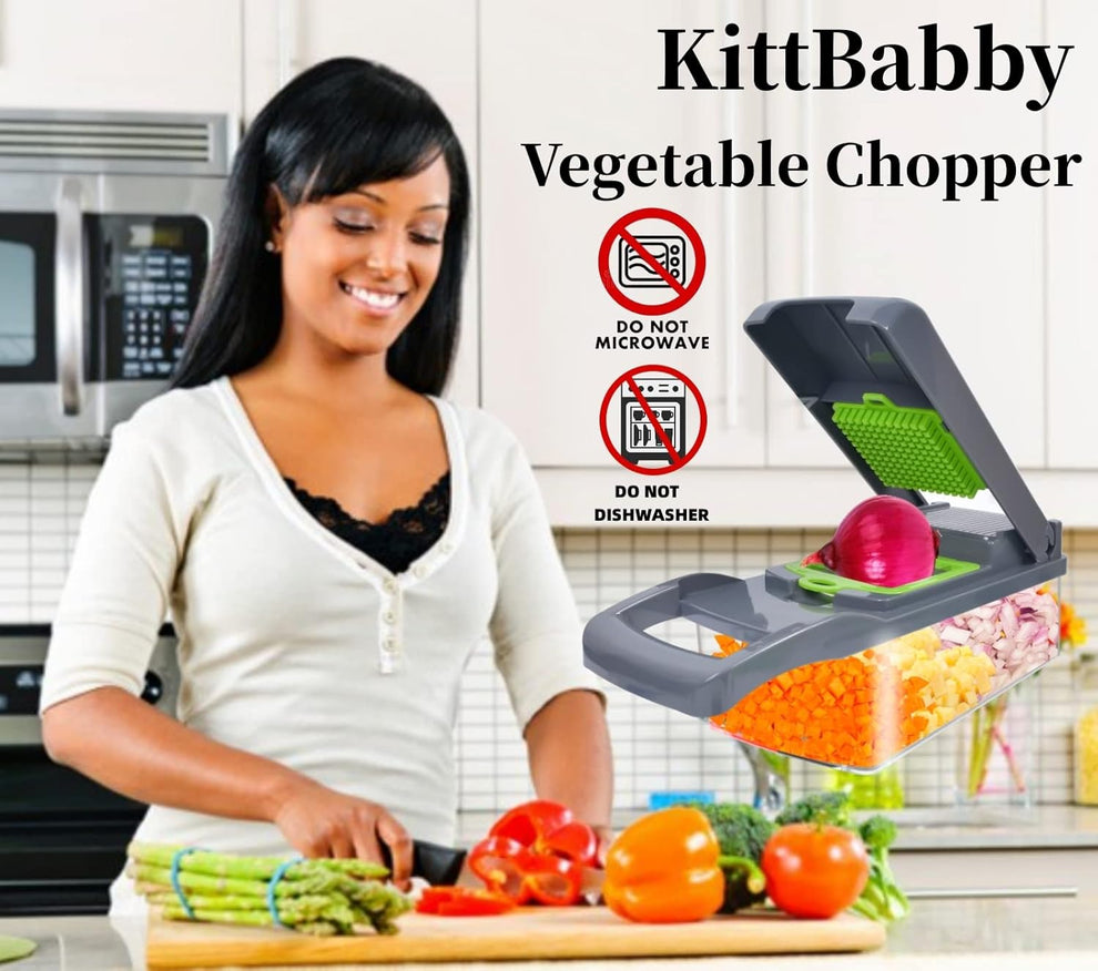 16-in-1 Vegetable Cutter & Chopper | Multi-Function Food Slicer with Container