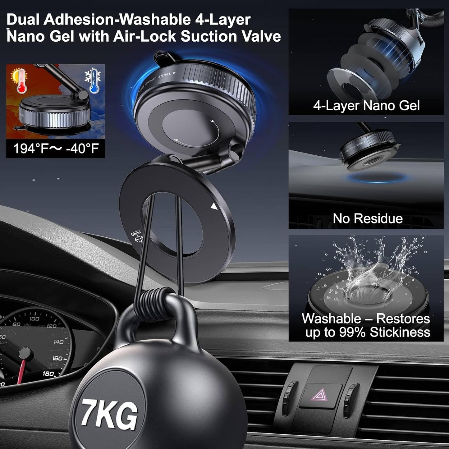 360° Magnetic Car Phone Holder – Strong Grip Mount (Free Home Delivery)
