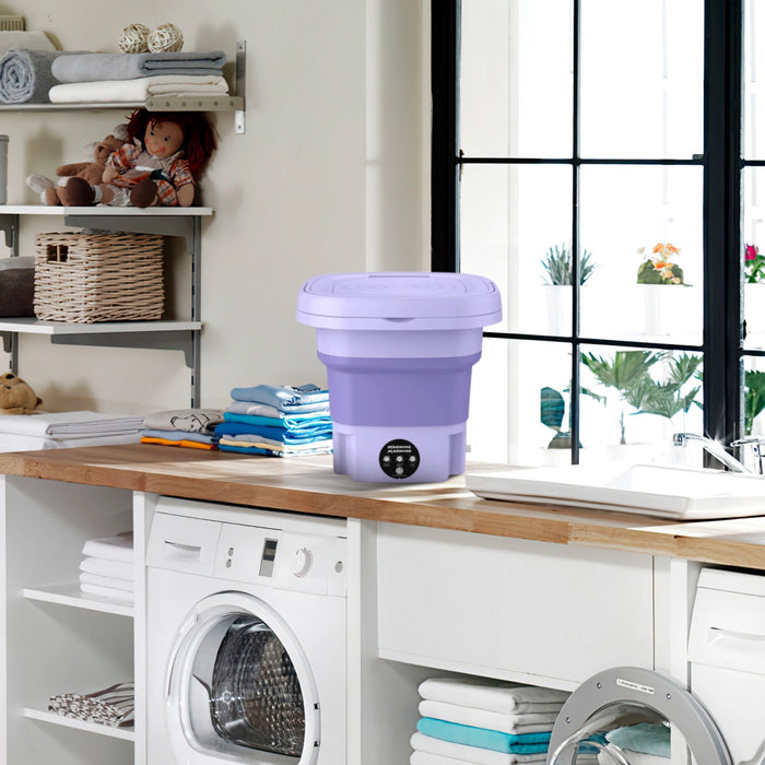 Portable Folding Mini Washing Machine with Sterilization and Drying | 8L Capacity, 3 Washing Modes